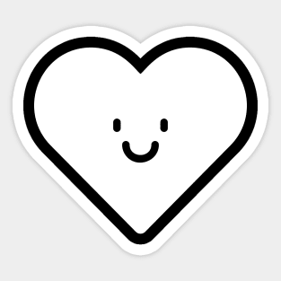 HAPPY HEART - WHITE Sticker